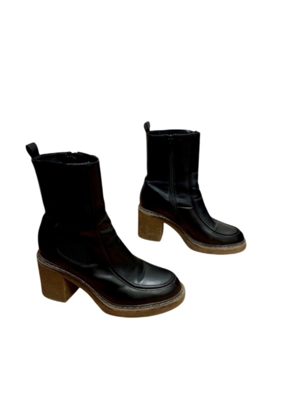 Aqua Moda Canada Black Leather Waterproof Lug Sole Boots